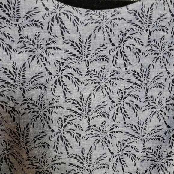 J Crew Blue Linen Dress Sz 4 Women's Floral Sleeveless Lined Career Office - Picture 8 of 11